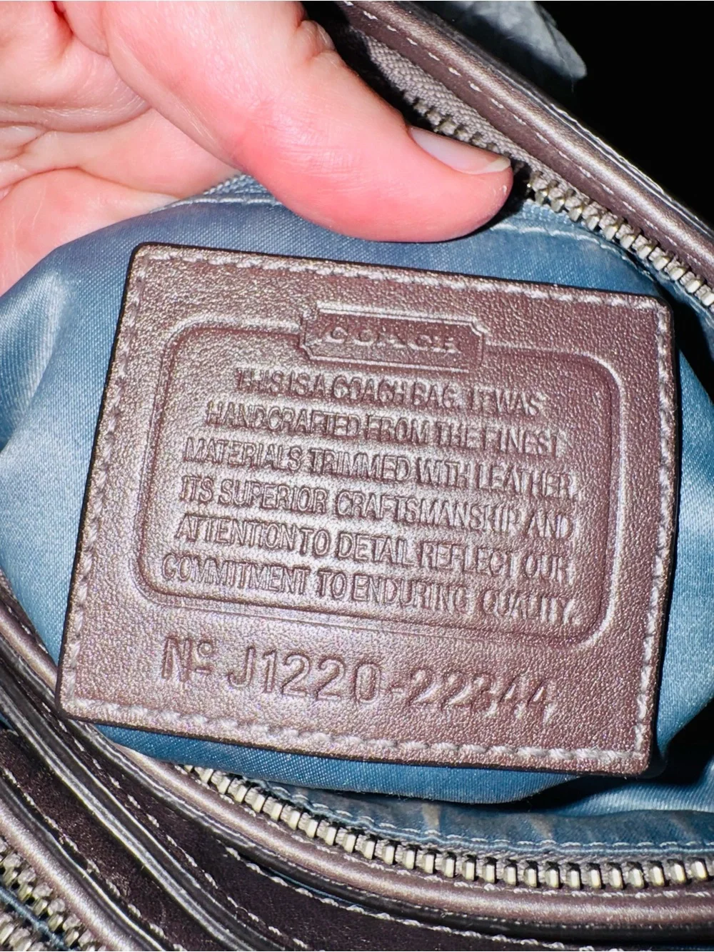 Coach Madison Op Art Kara Carryall Handbag 2012 Silver & Grey w 2-Hangtags - GUC